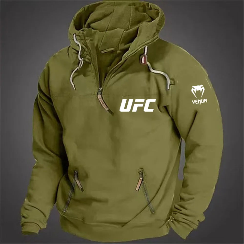 Moletom UFC — modelo europeu e americano. Hoodie casual com modelagem estilo europeu