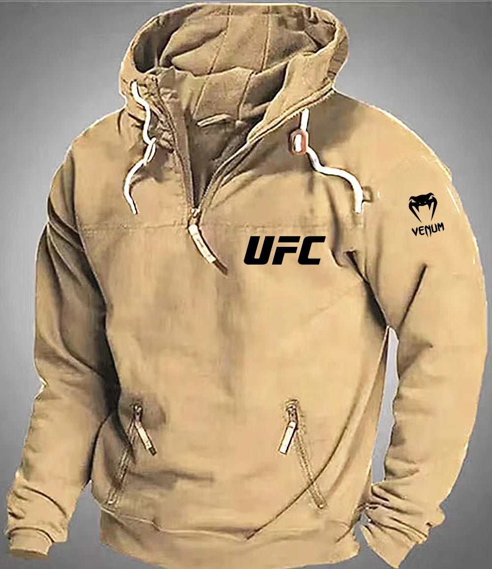 Moletom UFC — modelo europeu e americano. Hoodie casual com modelagem estilo europeu